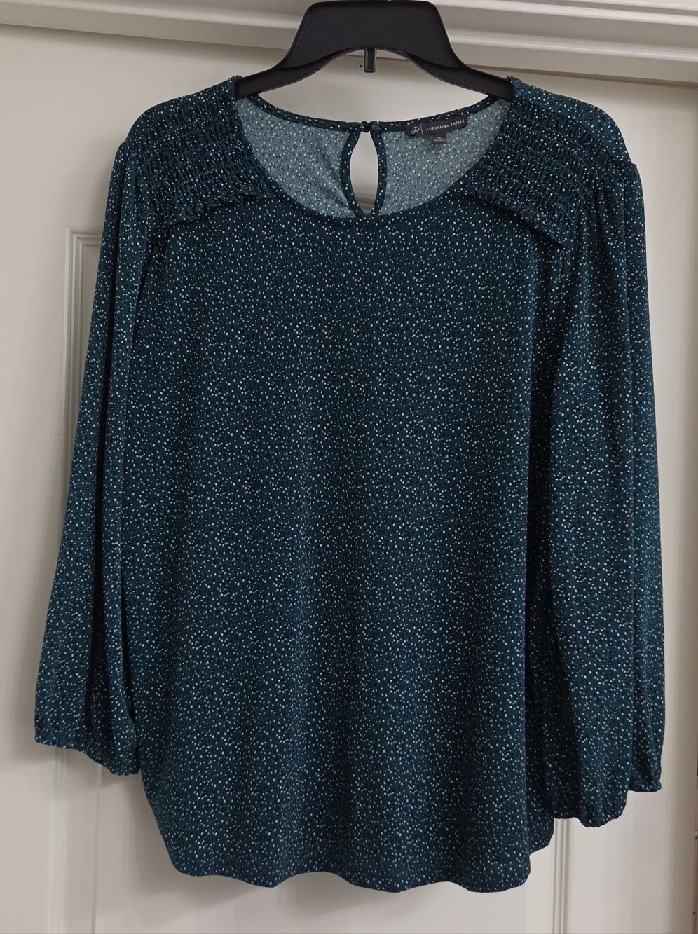 Teal Speckled Long Sleeve Blouse